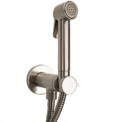 Гигиенический душ Bossini Paloma с прогрессивным смесителем, лейка металлическая, шланг металлический, цвет: брашированный никель E37005B.094