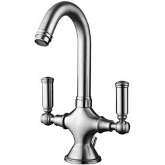 Смеситель Bossini (Боссини) Liberty для раковины на 1 отверстие, с поворотным изливом и заглушкой 1″1/4, цвет: хром Z001301.030