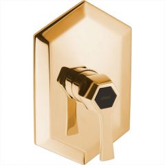 Встраиваемый смеситель Cisal Cherie однорычажный для душа, внешняя и внутренняя части в комплекте, цвет золото/черный матовый CH0030007C