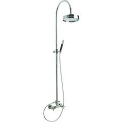 Душевая система Cisal Barcelona Quad настенная: смеситель для душа, верхний душ, ручной душ с держателем и шлангом, цвет: хром BQ00405121
