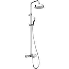 Душевая система Cisal Cherie настенная: термостатический смеситель для ванны/душа, верхний душ, ручной душ с держателем и шлангом, цвет: хром CEC8301021