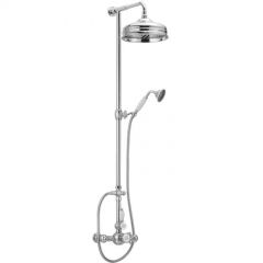 Душевая система Cisal Victorian настенная: термостатический смеситель для душа, верхний душ Еаsу Сlеаn, ручной душ с держателем и шлангом, цвет: хром 590.VN32H.CR