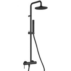 Душевая стойка Fantini Nostromo с верхнем душем 20 см., с ручным душем и смесителем, цвет: черный матовый 86 13 8130