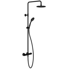 Душевая система Gessi Emporio shower, с верхним душем, термостатическим смесителем, штанга, шланг, ручной душ, цвет: black ХL 35181#299