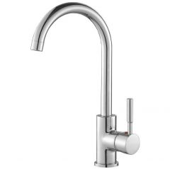 Смеситель для кухни AQG MINIMALISTA, с закругленным поворотным изливом, цвет хром 05MIN500CR