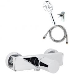 Смеситель для душа AQG Tube, однорычажный c набором для душа SETP, цвет хром 01TUB310CR