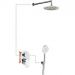 Душевой комплект AQG (АКУГ) Beta, на 2 потребителя, с круглым верхним душем 25 см и кронштейном 35 см, хром, 19BETER21102