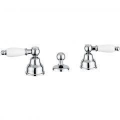 Смеситель для биде Emmevi Deco Ceramic, двухрычажный на 3 отверстия, с донным клапаном, цвет хром 121034/CR