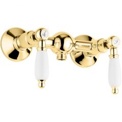 Смеситель для душа Emmevi Deco Ceramic, двухрычажный без набора для душа, золото 121002/OR