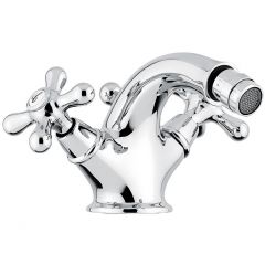Смеситель для биде Emmevi Deco Classic, двухвентильный с донным клапаном, цвет хром 12014/CR