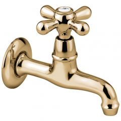 Кран для раковины Emmevi Deco Classic, настенный одновентильный (излив 12 см) цвет бронза 12006/BR