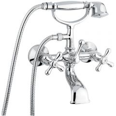 Смеситель для ванной Emmevi Deco Classic, с ручным душем, цвет хром-золото 12011/CO
