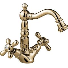 Смеситель для биде Emmevi Deco Old, двухвентильный с донным клапаном, цвет бронза 12614/BR