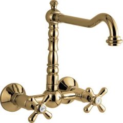 Смеситель для кухни Emmevi Deco Old, настенный двухвентильный (поворотный излив 22,5 см), цвет бронза 12645/BR