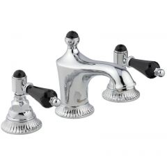 Смеситель для раковины Emmevi The One Atena, на 3 отверстия, черные кристаллы Swarovski, цвет золото 98033LCSWNE/OR