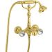 Смеситель для ванны Emmevi (Эммеви) The One Leda, металлические ручки + большие прозрачные кристаллы, цвет золото 98011VSW/OR