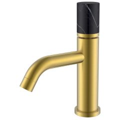 Смеситель Богеме (Boheme) Stick для умыв. низ. Matt Gold Mramor BLACK Комплект 121-MG-MR-B