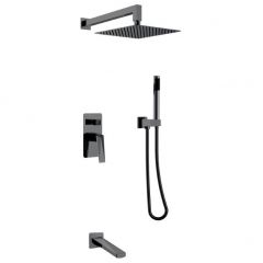 Смеситель Богеме (Boheme) встроенный с изливом Venturo Shine Gun Metal 374-SGM-2