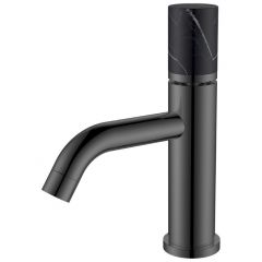 Смеситель Богеме (Boheme) Stick для умыв. низ. Shine Gun Metal Mramor BLACK Комплект 121-SGM-MR-B
