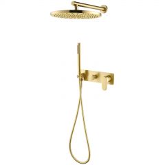 Смеситель Богеме (Boheme) встроенный для душа с верхней лейкой Spectre Matt Gold 454-MG