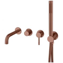 Смеситель Богеме (Boheme) встроенный + ручной душ + излив Uno Brushed Bronze 464-3-BRB