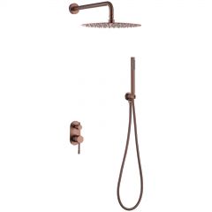 Смеситель Богеме (Boheme) встроенный + верхний+ ручной душ Uno. Copper Brushed 464-CB