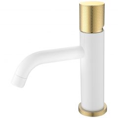 Смеситель Богеме (Boheme) Stick для умыв. низ. White Touch GOLD Комплект 121-WG.2