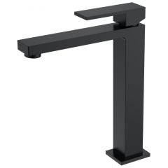 Смеситель Богеме (Boheme) для умывальника высокий Qubic Matt Black 472-B