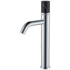 Смеситель Богеме (Boheme) Stick для умыв. выс. Chrome Mramor BLACK Комплект 122-CR-MR-B