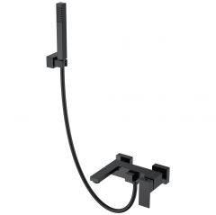 Смеситель Богеме (Boheme) для ванны с душем Qubic Matt Black 473-B