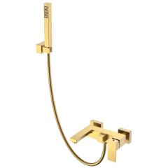 Смеситель Богеме (Boheme) для ванны с душем Qubic Matt Gold 473-MG