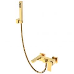 Смеситель Богеме (Boheme) для ванны с душем Qubic Shine Gold 473-G
