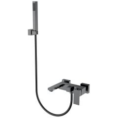 Смеситель Богеме (Boheme) для ванны с душем Qubic Shine Gun Metal 473-SGM