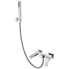 Смеситель Богеме (Boheme) для ванны с душем Qubic Brushed Nickel 473-NB