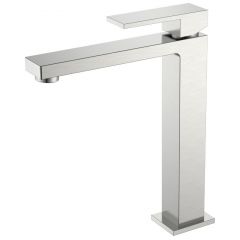 Смеситель Богеме (Boheme) для умывальника высокий Qubic Brushed Nickel 472-NB