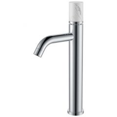 Смеситель Богеме (Boheme) Stick для умыв. выс. Chrome Mramor WHITE Комплект 122-CR-MR-W