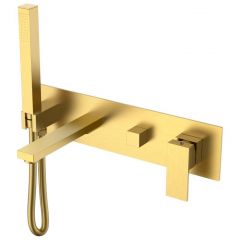 Смеситель Богеме (Boheme) для ванны встроенный Qubic Matt Gold 474-2-MG
