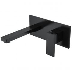 Смеситель Богеме (Boheme) для умывальника из стены Qubic Matt Black 475-B