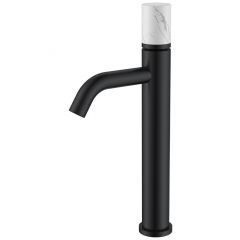 Смеситель Богеме (Boheme) Stick для умыв. выс. Black Mramor WHITE Комплект 122-B-MR-W
