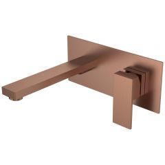 Смеситель Богеме (Boheme) для умывальника из стены Qubic Brushed Bronze 475-BRB