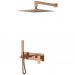 Смеситель Богеме (Boheme) встроенный + верхний+ ручной душ Qubic Copper Brushed с изливом 474-CB