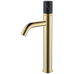 Смеситель Богеме (Boheme) Stick для умыв.выс.Gold Mramor BLACK Комплект 122-G-MR-BLACK