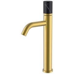 Смеситель Богеме (Boheme) Stick для умыв.выс.Matt Gold Mramor BLACK Комплект 122-MG-MR-B