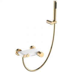 Смеситель Богеме (Boheme) Stick для ванны White Diamond Gold 123-WG