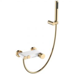 Смеситель Богеме (Boheme) Stick для ванны White Touch Gold 123-WG.2
