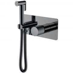 Смеситель Богеме (Boheme) гигиенический Stick Shine Gun Metal c ручкой Touch 127-SGM.2