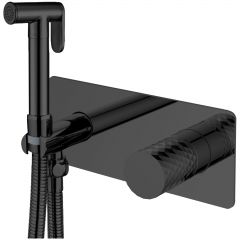 Смеситель Богеме (Boheme) гигиенический Stick Diamond Matt Black Комплект 127-BB