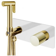 Смеситель Богеме (Boheme) гигиенический Stick White Touch Gold 127-WG.2