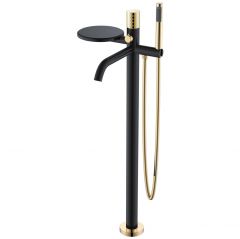 Смеситель Богеме (Boheme) Stick напольный Black Diamond Gold 129-BG