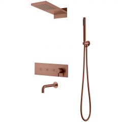 Встроенная душевая система Богеме (Boheme) Fusion, трехпозиционная Brushed Bronze с изливом 130-2-BRB